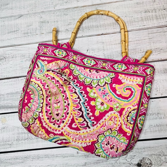 🌻5FOR25🌻2007 VERA BRADLEY CAPRI MELON SMALL BAMBOO CLUTCH PURSE - Picture 4 of 15